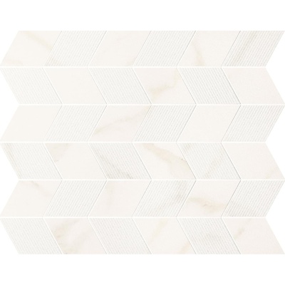 Panaria Trilogy PGZTYE0 Mosaico Freccia Calacatta White Soft 30x35