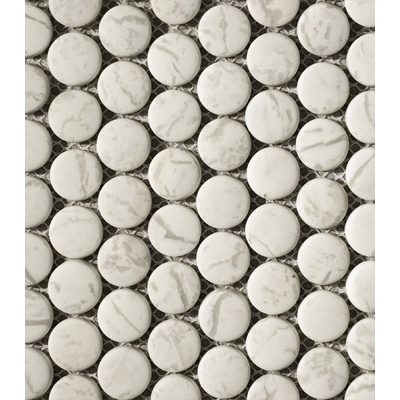 Stone China Mosaic White Light Grey Nat round 31,3 31.3x29.2