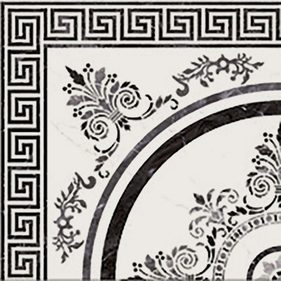 Click ceramica Estatuario-Nero Roseton 45x45