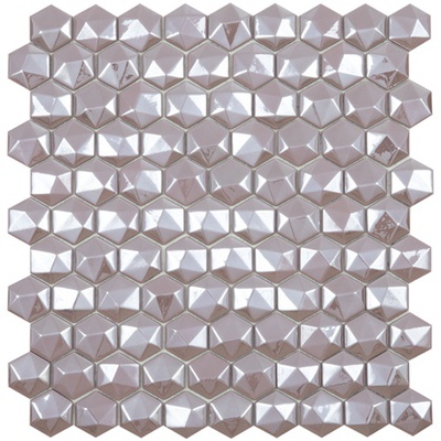 Vidrepur Diamond Hex № 371D Перламутровый (на сетке) 31,7x30,7 - керамическая плитка и керамогранит