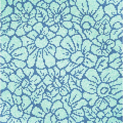 Bisazza Decori 10 06001578VL Graphic Flowers Bleu 129.1x129.1