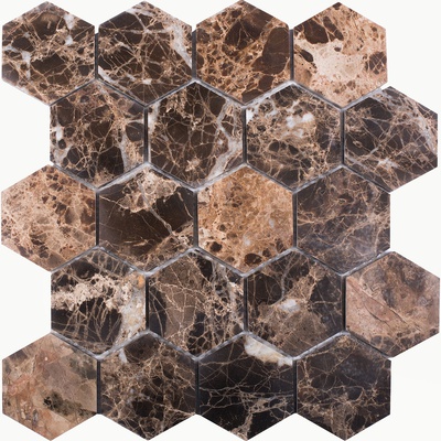 Starmosaic Wild Stone JMST6303P Hexagon Dark Emperador Polished натур. мрамор 28.2x26