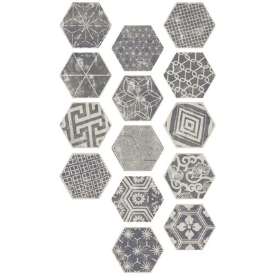 Ape ceramica Hexagon Kendo Mix Grey 23x26