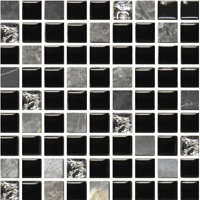 Роскошная Мозаика Стеклянная МКС 2030 Черная Платина 30x30