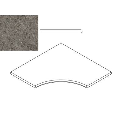 Italon Discover 620090001037 Фумэ Бортик Угловой Закруглённый 30 60x60 - керамическая плитка и керамогранит