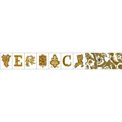 Versace Alphabet 48901 Scritta Bianca-Oro 14,5x19,4