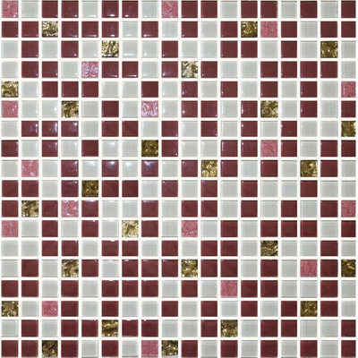 Ceramica Classic Роскошная мозайка № 1030 Микс Бордовый - Золото 30x30
