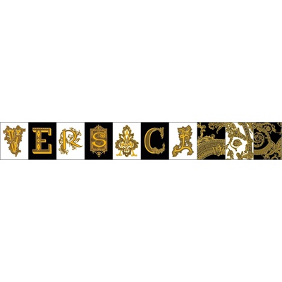 Versace Alphabet 48904 Scritta Mix Bianco-Nero-Oro 14,5x19,4