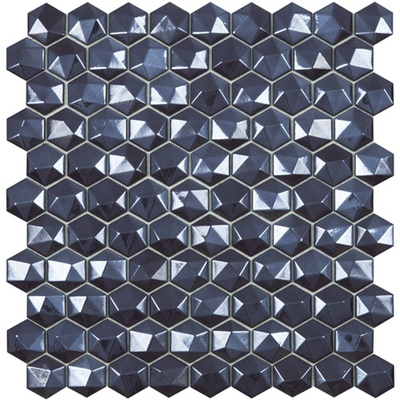 Vidrepur Diamond Hex № 374D Синий (на сетке) 31,7x30,7 - керамическая плитка и керамогранит