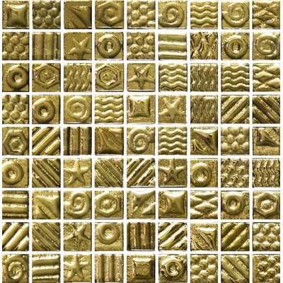 Роскошная Мозаика Стеклянная МС 2252 Моно Золото 30x30