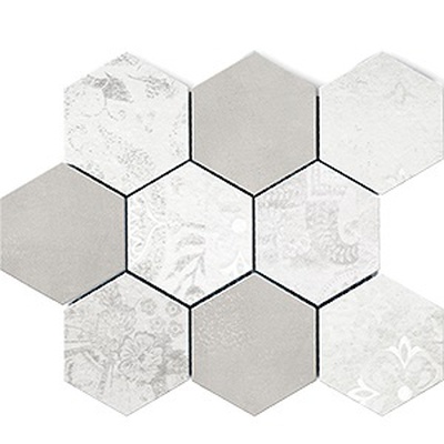Polcolorit Modern Grigio/Bianco hex 30x30