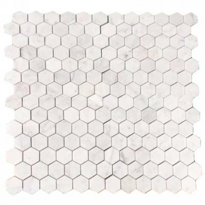 Colori Viva Statuario Mosaic Polished Pure White Hexagon 30.5x30.5