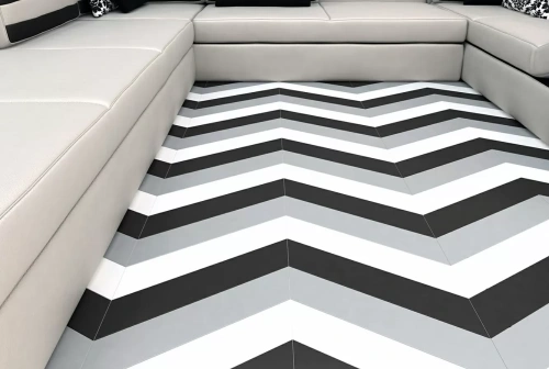 WOW Floor Tiles 102942 Chevron Floor B Ice White Matt 9.8x52.2