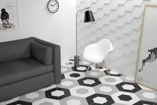 WOW Floor Tiles 106496 Triangle Ice White Matt 20.1x23.2