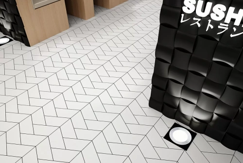 WOW Floor Tiles Hexa R9 Graphite Matt 20x23